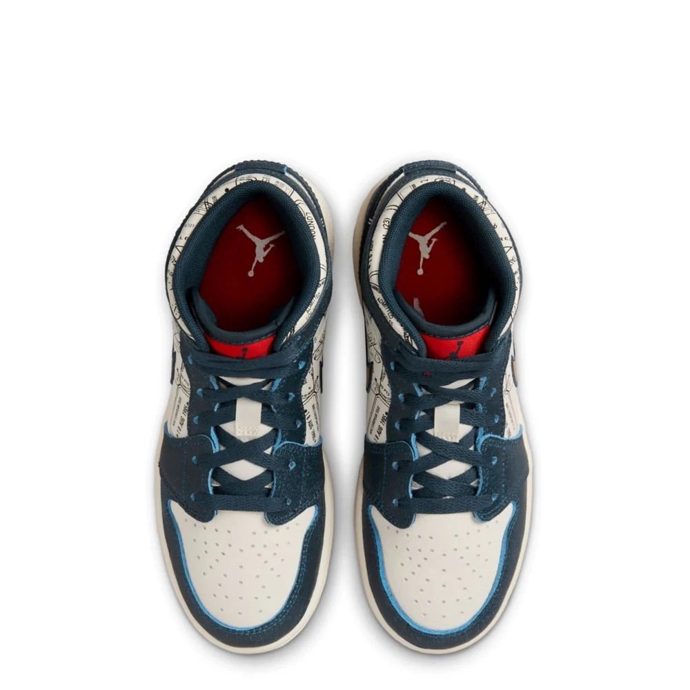 NEW Nike Air Jordan 1 Mid SE Armory Navy/Metallic Youth 6.5 =Women 8 FN1353 400 - Picture 5 of 10